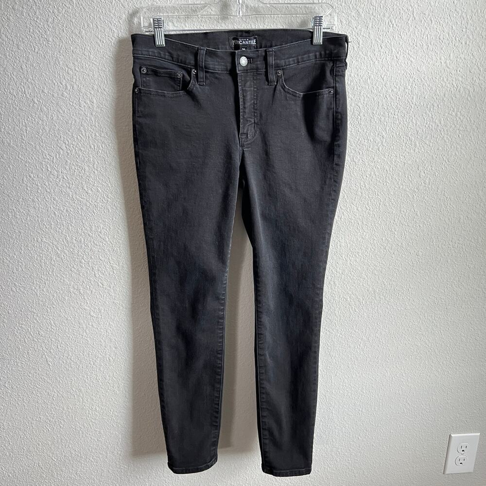 J. Crew Mercantile Skinny Leg Jeans Women's 29 Mid Rise Black Denim Stretch